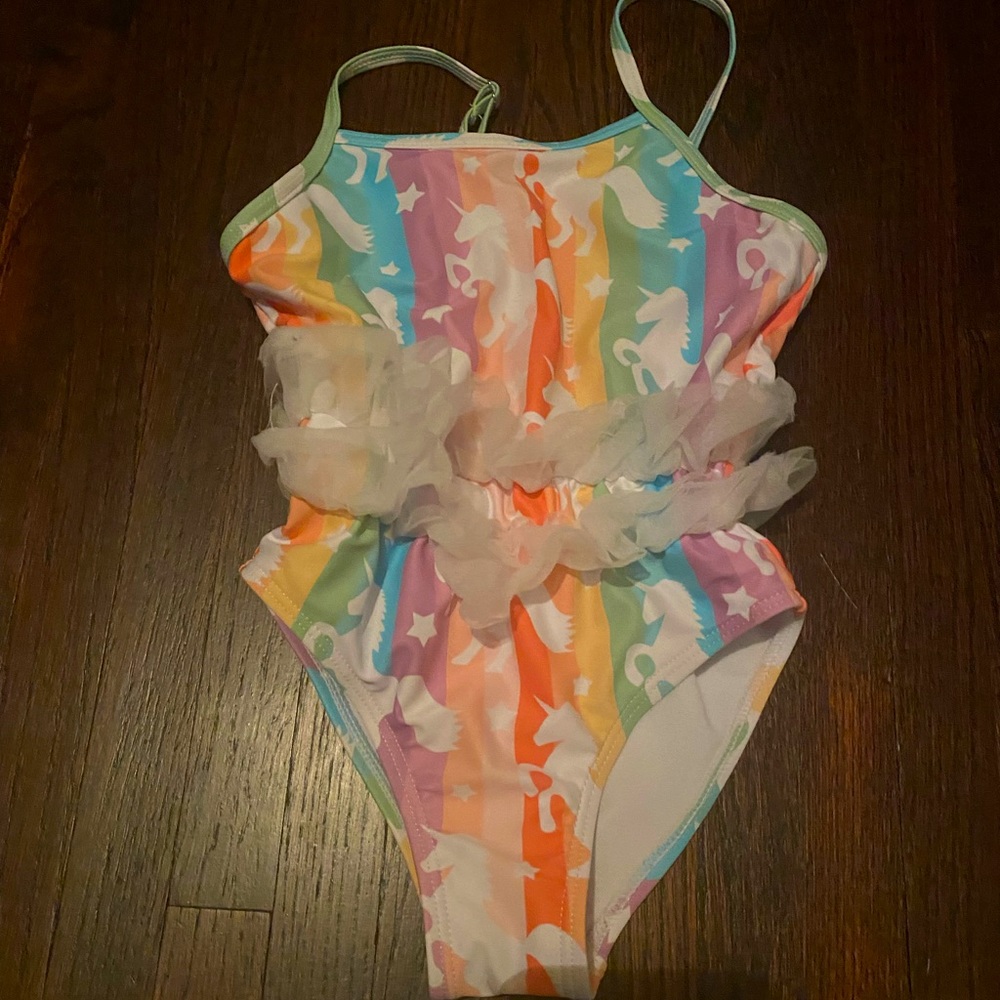 Unicorn w tutu detail toddler swimsuit
